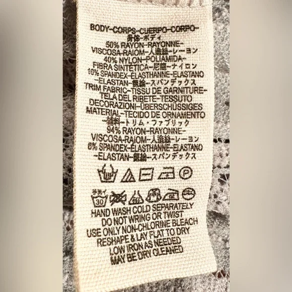 Free People Lace Peplum 3/4 Sleeve Top - Gray - Picture 7 of 9